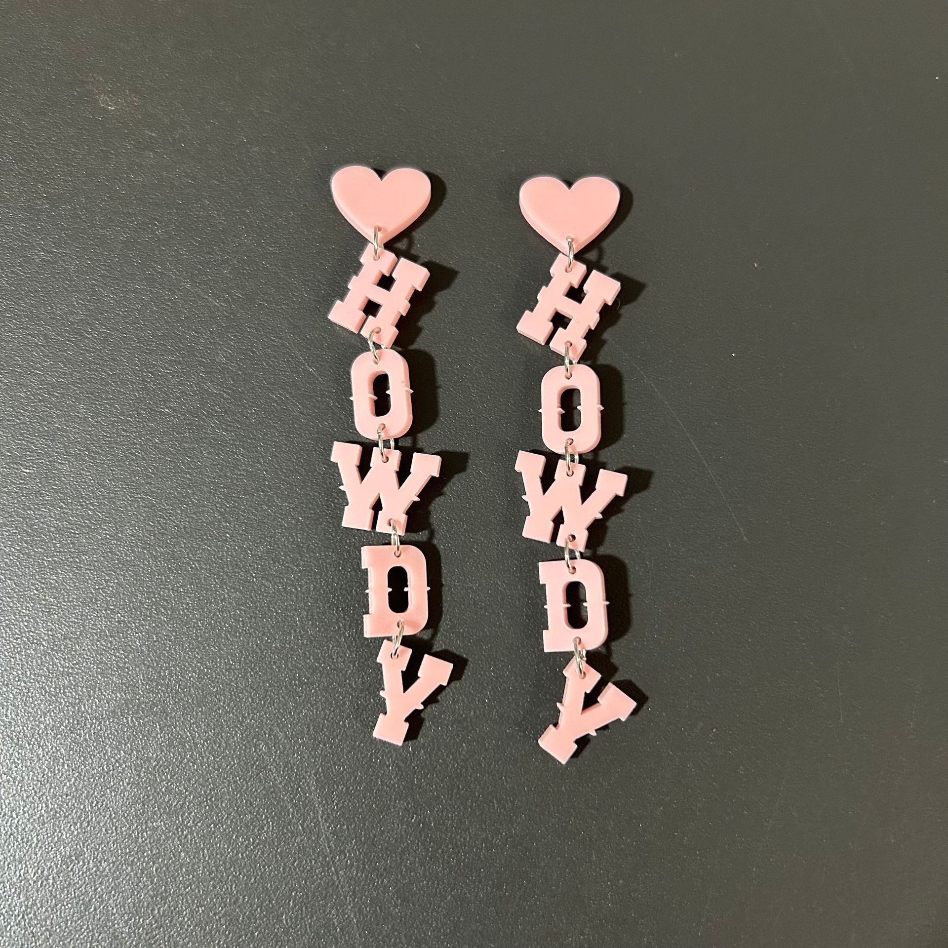Wholesale Western Cowboy HOWDY Long Letter Acrylic Earrings